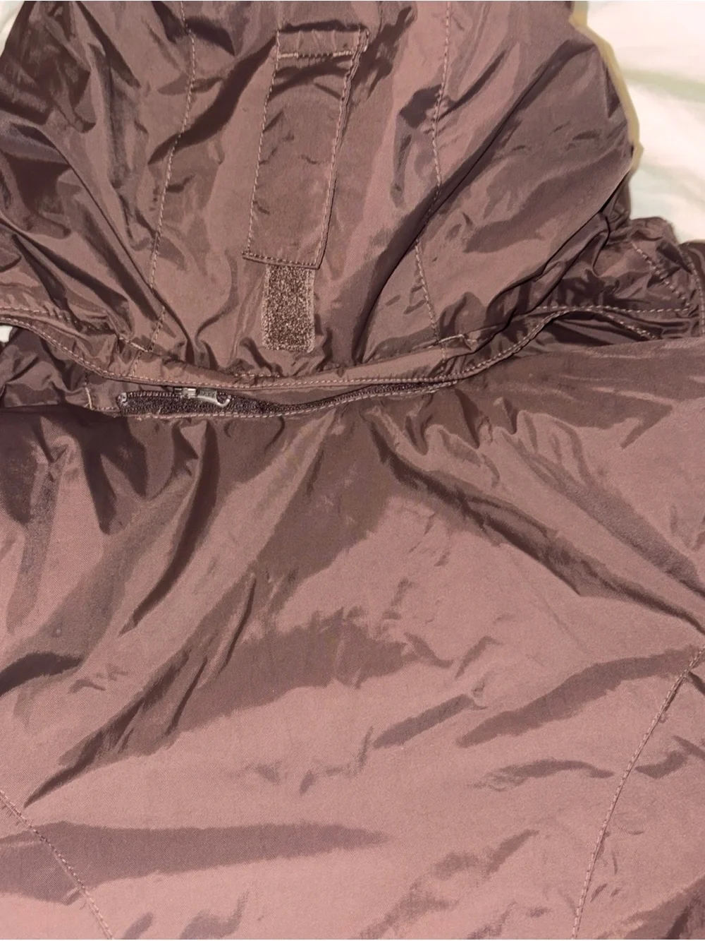 L.L. Bean Girls Medium 5-6 Brown parka W/removable Hood Zip-Up Jacket